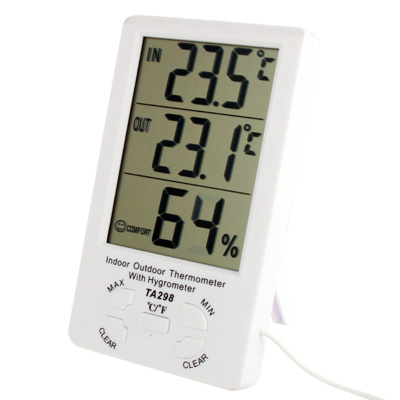 Digital LCD Humidity Hygrometer and Thermometer with Extra Sensor Cable - Click Image to Close